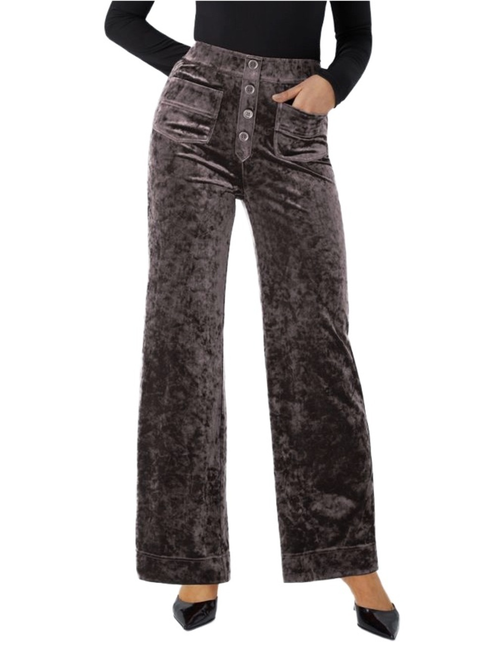halara high waist straight leg velvet pull on pants
